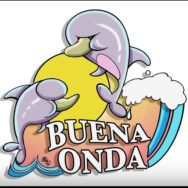 Logo de Buena Onda Radio con dos delfines